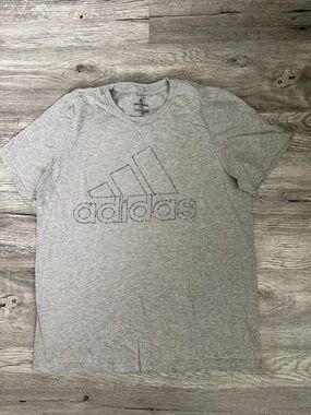 adidas Light Grey Short Sleeve Logo Tee